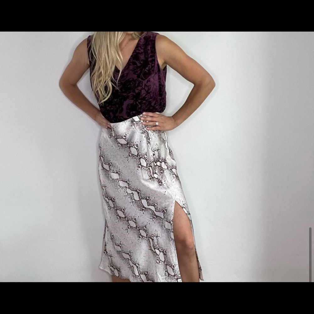 TCEC Snakeskin MIDI Skirt